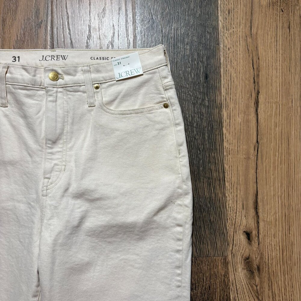 J. Crew High-Rise Straight Leg Jeans in Natural Cream - Picture 3 of 7